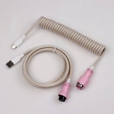 LANO 커스텀 파라코드 코일 기계식 키보드 C타입 데이터 용수철 케이블 GX16 에비에이터 코일 나선형 USB C 게임용 케이블, 22 Newest 4_01 1.5M, 1개