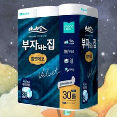 물에잘녹는 휴지 부자되는집 벨벳데코3겹30m30롤1팩, 30개