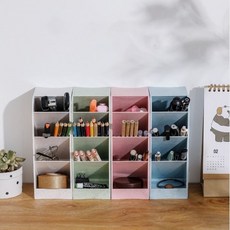 살림살림 마블 슬림 펜꽂이 색연필 정리함 필기구 꽂이 연필꽂이, 블루 스톤