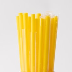 트렌드커피 [12mmX25cm] 노랑 버블티 일자 빨대 개별포장, 1개, 200개입