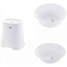 [세트 산다]릿첼 버스 의자 화이트 40×32×41심플 톤 앉아 40H+릿첼 물 통 화이트 3300ml심플 톤 물 통 릿