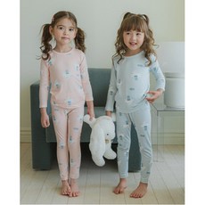 해피버스 긴팔세트-피치기모 스프링래빗 실내복