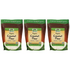 [2+1] Now Foods 나우푸드 리얼푸드 오가닉 코코넛 454g 분말 파우더 식이섬유 단백질 비타민A 비타민C 칼슘 철 3개