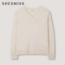 쉬즈미스 23년 신상품 초초 대박특가세일~~지금부터 입으면 너무 예쁜**여리여리 여성스러운**캐시미어 감촉의 브이넥 니트SSKPON42540