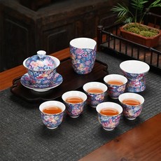 찻잔세트 도자기 다기세트 선물용, 다양한색, F.산수화 160ml, 1세트