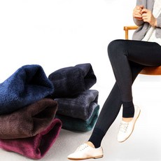 The크리스탈 여자 빅사이즈 밍크 융털 레깅스 스판 기모 보온 바지
