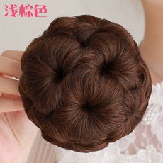 우주마켓 한복 머리 울림 가채 가발 면접 똥머리, 한개옵션, 연한 갈색
