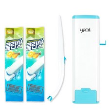예밀 클린샷 변기크리너 스틱+리필2팩(30매)+디스펜서 일회용 화장실 변기청소 변기솔