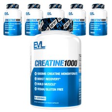 EVLUTIONNUTRITION 크레아틴 1000 베지 캡슐, 120정, 6개