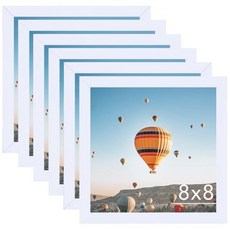 JCJMY 15.2 x 20.3cm(6 8인치) 사진 액자 6개 세트 블랙 벽걸이 또는 탁상용 - 가로 세로로 벽 장착 갤러리 포스터 프레임 20.3, 5x8 inch, 화이트