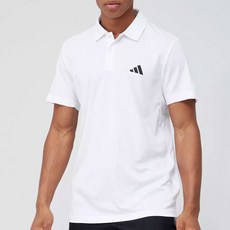 아디다스 남성 투버튼 흰색 카라티 반팔 피케티셔츠 삼선 숏슬리브 골프 스포츠 상의 베이직 셔츠