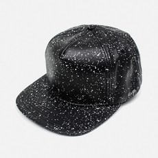 스템피디 LEATHER SPECKLE 스냅백 블랙