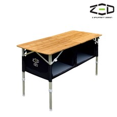 제드 폴더블 접이식 우드 캠핑 피크닉 쉘프 버너 선반 식탁 2폴딩 3폴딩 키친 테이블, 우드케비넷테이블 120