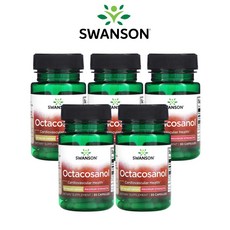 스완슨 옥타코사놀 맥시멈 스트렝스 Octacosanol 20mg 30캡슐 5팩, 30정, 5개 - 아시아티코사이드