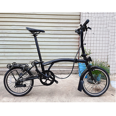 뉴플라이 미니벨로 접이식 자전거 경량 가벼운 폴딩 16인치 트라이폴드 몰리브덴강, 올블랙