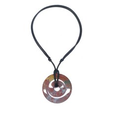인디안 아게이트 천연 원석 도넛 목걸이 50mm 토러스 토로이드 토로이달 EES 스칼라, 1개