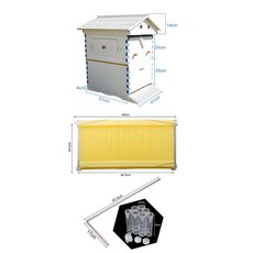 재료 용품 프레임 벌집 목재 흐르는 페인트 자동 양봉 자가 세트, WHITE, 1개