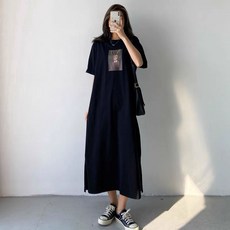여성복 (M-2XL) 여름 원피스 빅 사이즈 임신복 반팔 티셔츠 스커트 순면