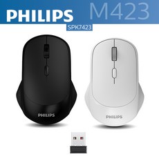 필립스 M423 무선 마우스 화이트 SPK7423, 단품, 단품
