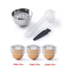 버츄오 넥스트 커피 메이커 기계용 재사용 가능한 캡슐 스테인레스 스틸 리필 포드 오리지널 캡슐과 호환 가능