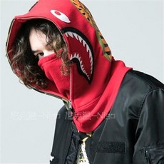 베이프 샤크 후드 모자