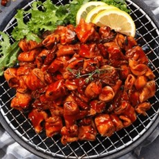 맛있는홈쿡 수영골목길 곱창 돼지곱창 에어프라이어 초벌 손질 삶은 모듬 소금구이 양념구이 3가지 술안주 야식, 직화 곱창 매콤한맛 200g