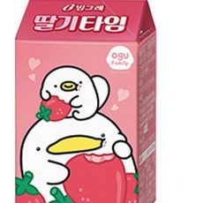 딸기우유(딸기타임) 냉장 200ml, 1개