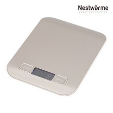 네스트벨메 대용량 5kg 가정용 디지털 스테인레스 전자저울 홈베이킹 이유식 LCD백라이트 최소 1g단위 요리 제빵 O점조절 미니전자저울 NWYP-KS100, 실버