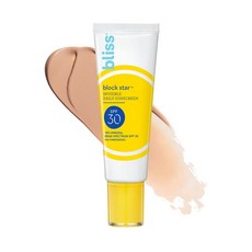 Bliss 틴티드선크림 블록스타 페이스선크림SPF30 미네랄 선스크린 무자극&비건 오일프리 무향 40ml, 1개