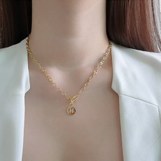 [수입배송기간2주소요] 에이치 라운딩 체인 샹달목걸이