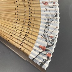 매화 대나무 사군자 접이식 나무 휴대용 부채 2colors, 1 매화, 1개