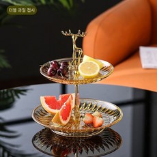 CuteQueen 귀여운여왕 북유럽 디저트 플레이트 다층 케이크 스탠드 영국식 애프터눈 티 플레이트 과일 플레이트 3층 디저트 스탠드 창의적인 고급스러움, 2 층 꼬치, 1개