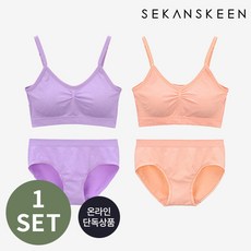 [세컨스킨]소프트 멜란지 캐미브라팬티 세트 2종-2NDSKIN2SET8001