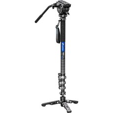 삼각대 레오포토 MV-324CL+BV-10 특대 카본 파이버 플립락 프로 비디오 카메라 모노포드 + 아르카 호환 헤드 최대 하중 22lb 1600mm 469615, 1개