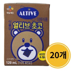 CJ 우유같은 식물성 얼티브 초코맛, 20개, 120ml