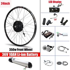 전기 자전거 변환 키트 36V 350W eBike 자전거 자전거 36V10AH MTB 도로 자전거 앞 뒤 브러시리스 허브 모터 카메라 배터리 | 전기 자전거 | - 알리 익스프레, 중국, 24 인치 전면 LED