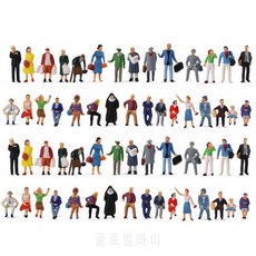 60pcs HO 스케일 1:87 스탠딩 Seated People 피규어 승객 모델 철도 P8721 6, 상세내용참조, 상세내용참조, 상세내용참조
