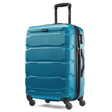Samsonite 옴니 PC 하드사이드 익스팬더블 캐리어 스피너 휠 블랙 2피스 세트 (20/24), Checked-Medium 24-Inch, 캐리비안 블루, 1개