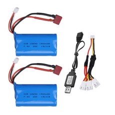 RC 부품 Wltoys 144001 12401 12402 Lipo 배터리 12423 12428 2S 74 V 1500 mAh 12402A 크롤러 자동차 18650, 8) 2pcs USB 3in1