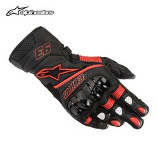 알파인스타 TWIN RING LEATHER 롱글러브 오토바이장갑, S, 블랙