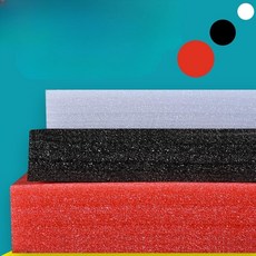 스티로폼 포장재 고밀도 폼보드 압축스폰지 EPE 충격방지 충격 방지 패드, 두께 15mm, 0.5m x 0.5m, 블랙, 1개