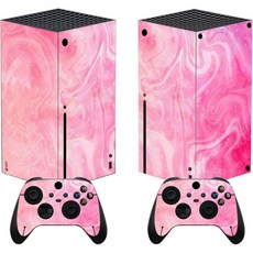 Xbox 코어 무선 컨트롤러용 플레이바이탈 폴링 벚꽃 커스텀 비닐 스킨 Series X 콘솔 데칼 커버 스티커 랩, Psychedelic Pink