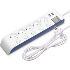 하이탭 디자인 USB 2포트 개별 스위치 멀티탭 5구 16A HIPUMP-5, 3m, 3개