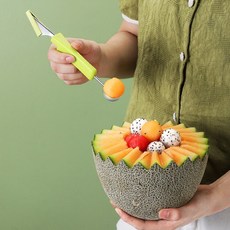 듀얼 과일칼 화채만들기 스푼 조각 스쿱 나이프 후루츠 데코도구, 1개