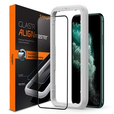 Spigen AlignMaster 전면 보호 유리 필름 iPhone 11 Pro용 가이드 프레임 첨부 iPhone11Pro용 보호 필름 풀 커버 1장입