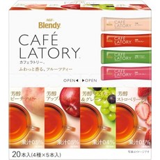 AGF 블렌디 카페라토리 스틱 과일티 아소트 과일차 홍차 스틱 20개, 1세트