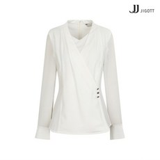 JJ지고트 시스루 소매 드레이핑 블라우스 GK9A0BL83