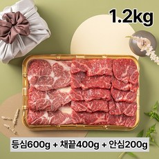 남도정한우 1등급 선물세트 1.2kg (등심600g+채끝400g+안심200g), 1개