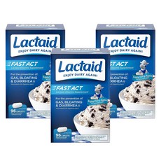 Lactaid Fast Act 락트에이드 패스트 액트 락타아제 효소 96정, 3개