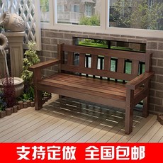 야외용나무벤치